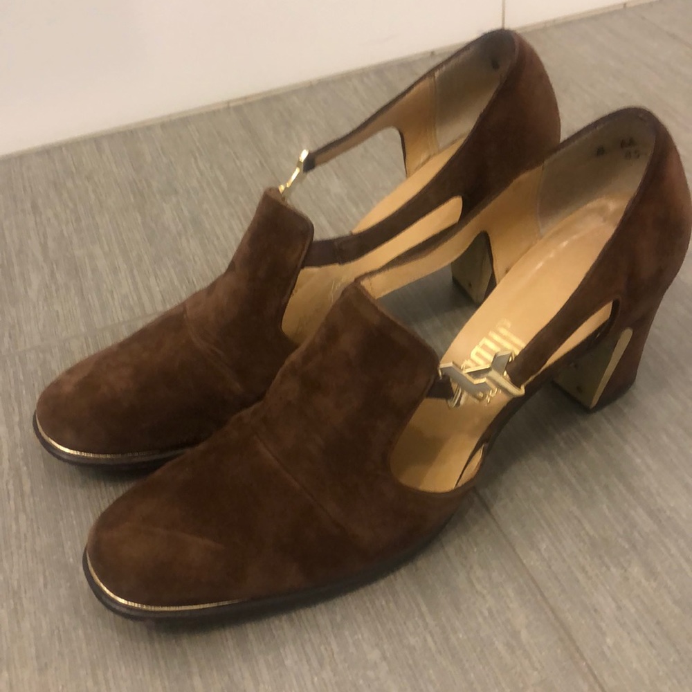 JILDOR Vintage Suede Pumps Heels